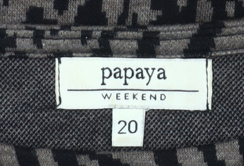 Papaya Weekend Womens Brown Black Animal Print Bodycon Dress Size 20