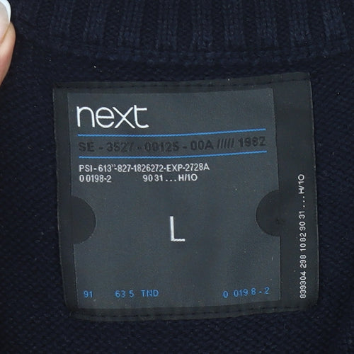 Next Mens Black High Neck 1/4 Zip Pullover Jumper Size L