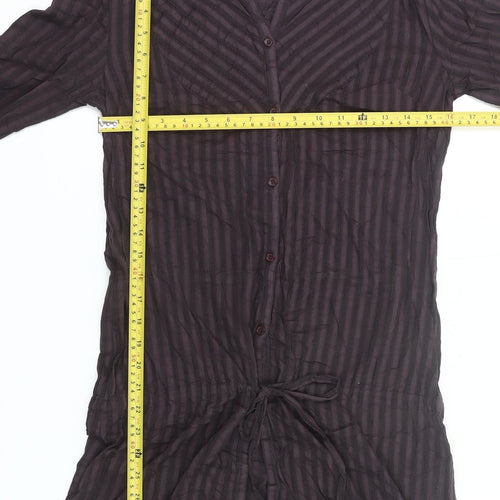 Atmosphere Women’s Brown Striped Tunic Blouse Size 10 V-Neck