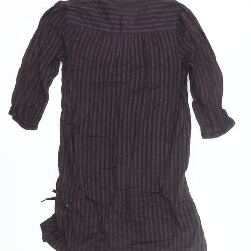 Atmosphere Women’s Brown Striped Tunic Blouse Size 10 V-Neck