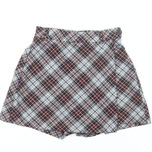 Zara Girls Multicoloured Plaid Pleated Skort 11-12 Years School Casual