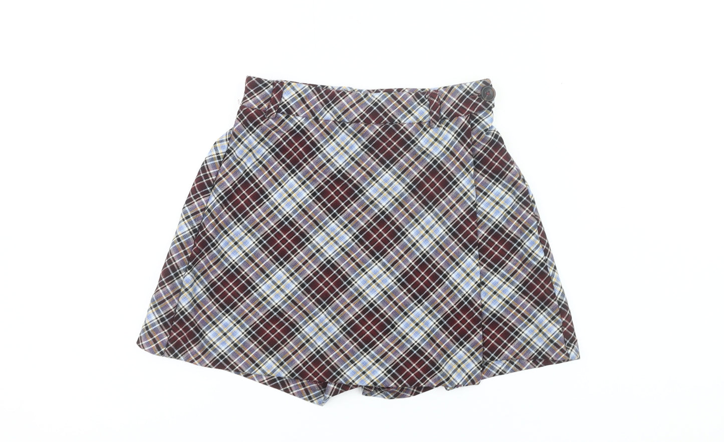Zara Girls Multicoloured Plaid Pleated Skort 11-12 Years School Casual
