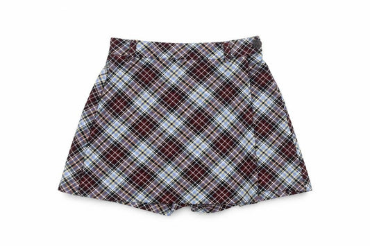 Zara Girls Multicoloured Plaid Pleated Skort 11-12 Years School Casual