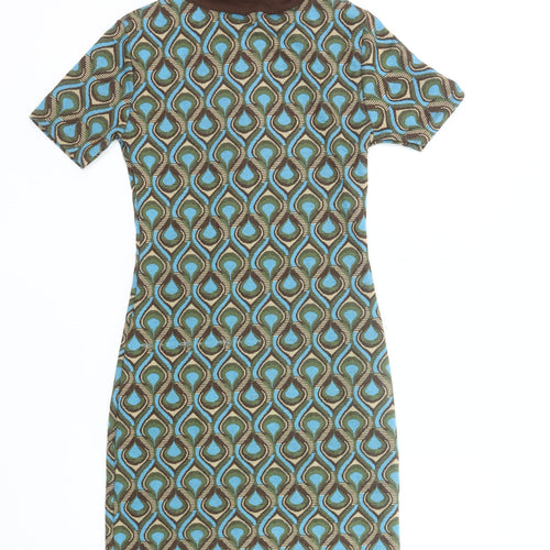 Primark Women’s Multicoloured Geometric Collared Shirt Dress Size 4