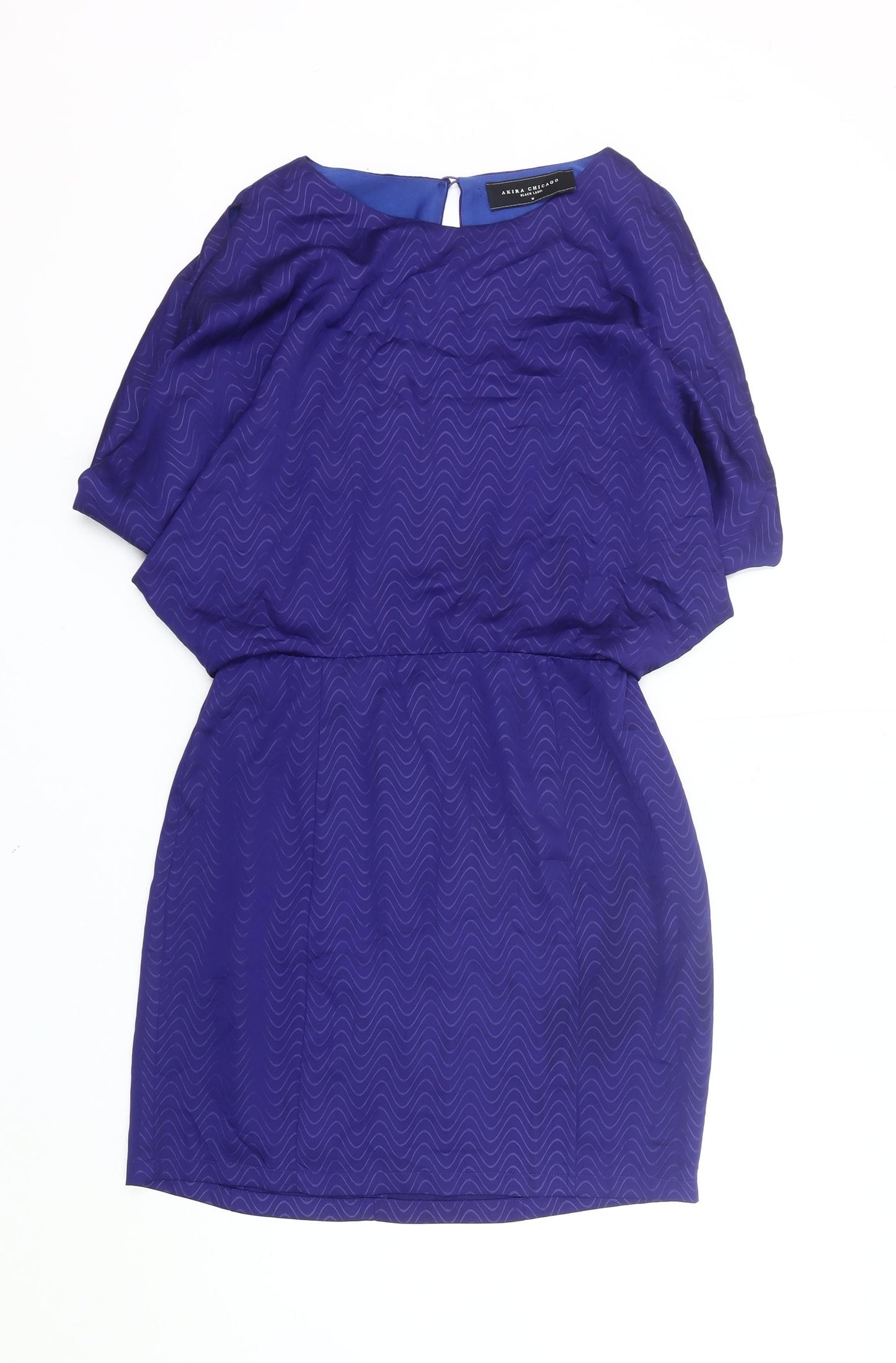 Akira Chicago Women’s Blue Blouson Short Dress Size M Party