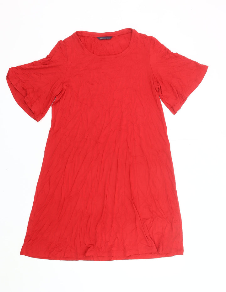 Marks and Spencer Women Red Size 14 Shift Knee Length Dress