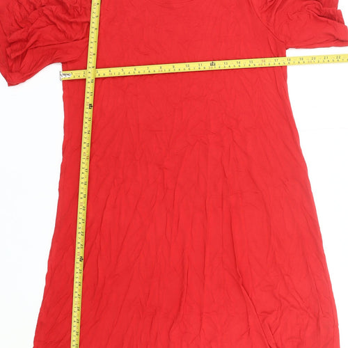 Marks and Spencer Women Red Size 14 Shift Knee Length Dress