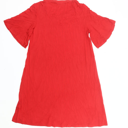 Marks and Spencer Women Red Size 14 Shift Knee Length Dress