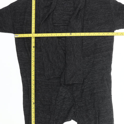 Jigsaw Womens Black Wool Blend Long Sleeve Open Front Cardigan M