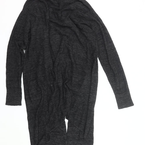 Jigsaw Womens Black Wool Blend Long Sleeve Open Front Cardigan M