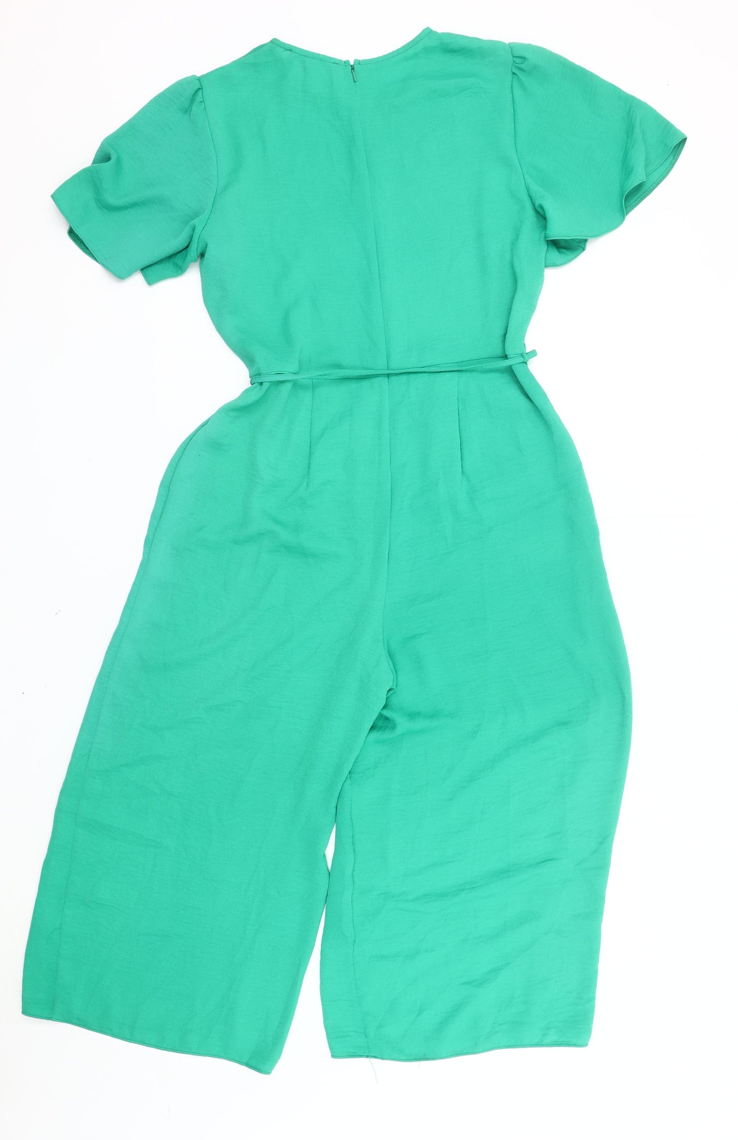 George Women’s Green Jumpsuit Size 12 Wide-Leg Short Sleeve