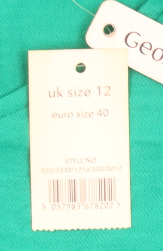 George Women’s Green Jumpsuit Size 12 Wide-Leg Short Sleeve