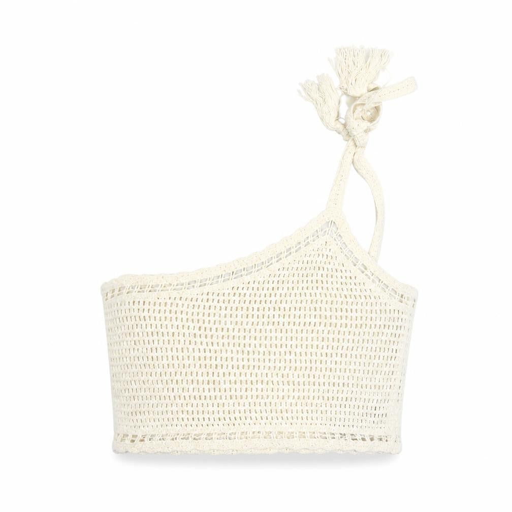 Pull&Bear Women’s White Crochet Cotton Tank Top S Boho Festival