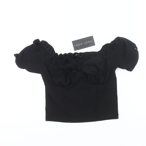 New Look Women’s Black Off Shoulder Cropped Blouse UK 10