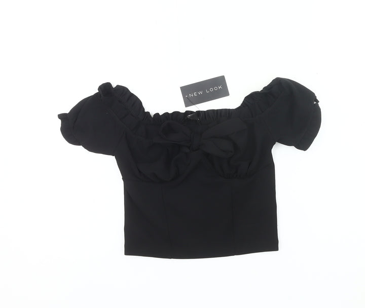 New Look Women’s Black Off Shoulder Cropped Blouse UK 10
