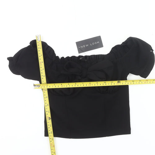 New Look Women’s Black Off Shoulder Cropped Blouse UK 10