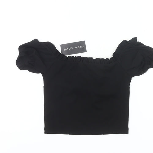 New Look Women’s Black Off Shoulder Cropped Blouse UK 10