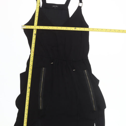 River Island Women's Black Size 10 Slip Dress with Zip Detail