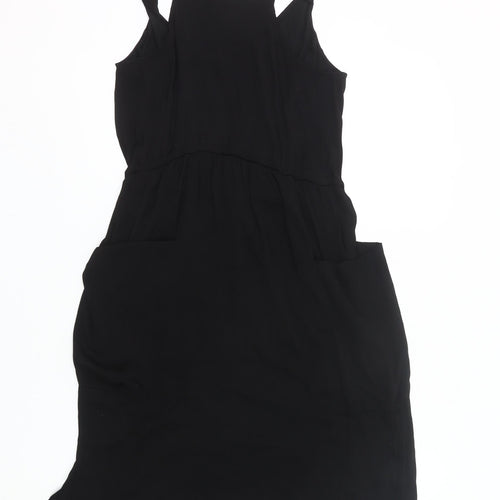 River Island Women's Black Size 10 Slip Dress with Zip Detail