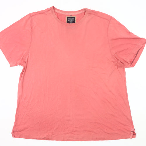 Boston Crew Men’s Pink 3XL Short Sleeve Cotton T-Shirt