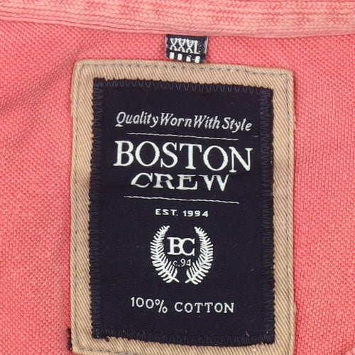 Boston Crew Men’s Pink 3XL Short Sleeve Cotton T-Shirt