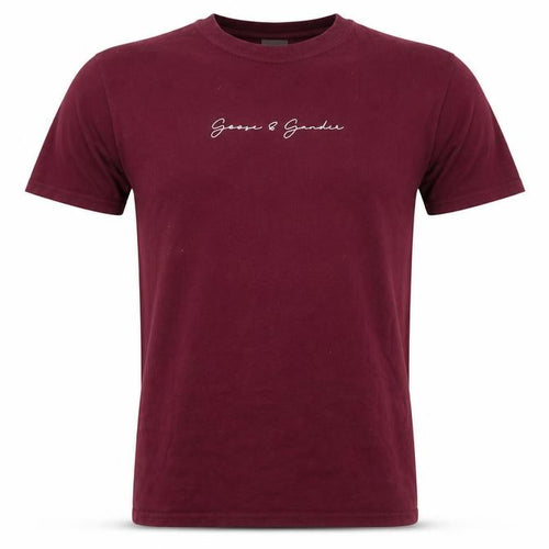 Goose & Gander Men's Red Small Logo Cotton Crew Neck T-Shirt