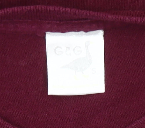 Goose & Gander Men's Red Small Logo Cotton Crew Neck T-Shirt
