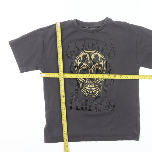 Next Boys Black Skull Fearless Graphic Short Sleeve T-Shirt Age 9 Years