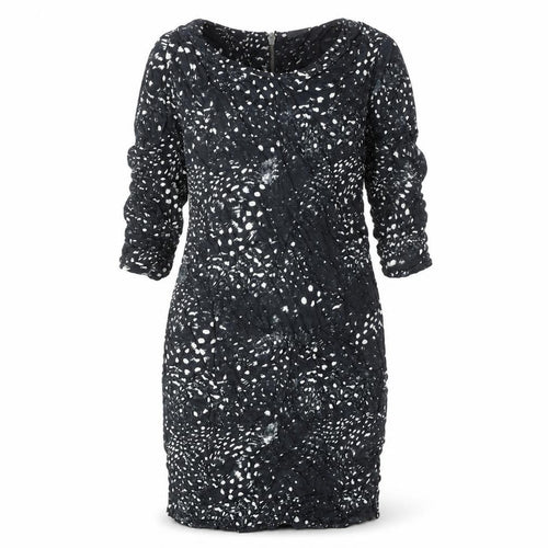 Vero Moda Women Black XS Sheath Animal Print Knee Length Dress