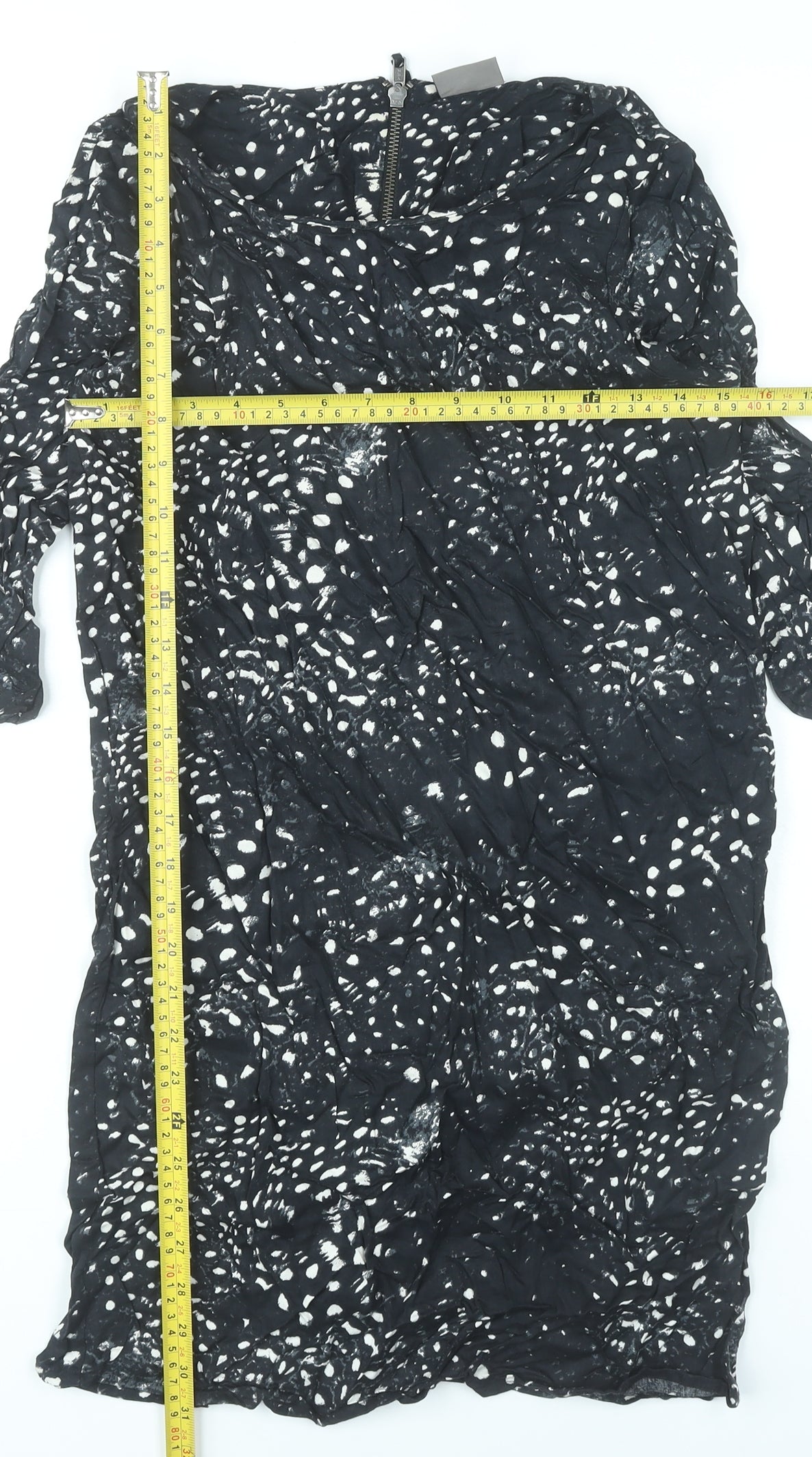 Vero Moda Women Black XS Sheath Animal Print Knee Length Dress