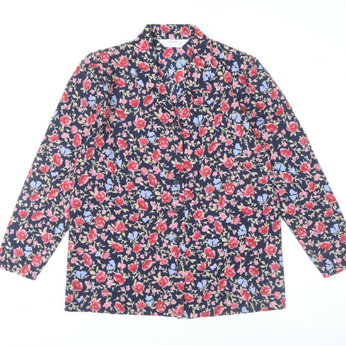 St Michael Women’s Multicoloured Floral Button-Up Shirt Size 14