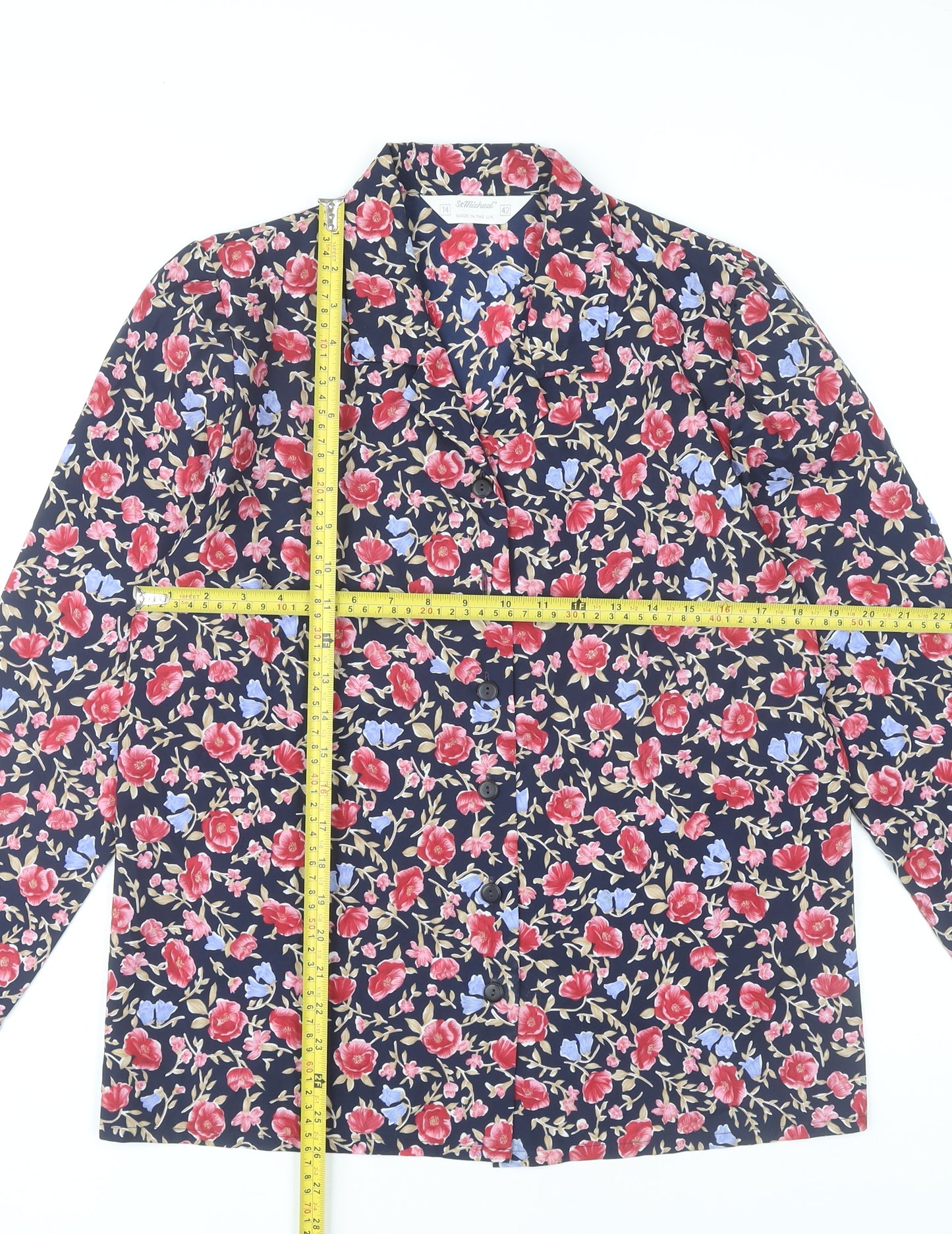 St Michael Women’s Multicoloured Floral Button-Up Shirt Size 14