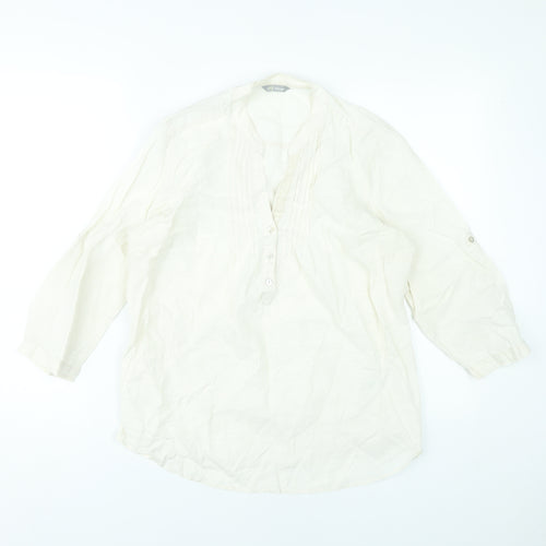 Marks and Spencer Women’s Ivory Linen Tunic Blouse UK 10