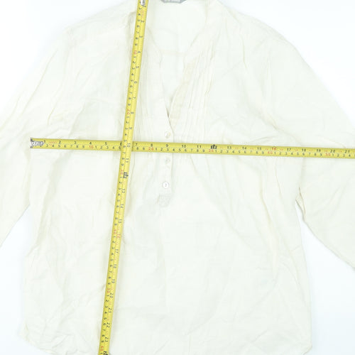 Marks and Spencer Women’s Ivory Linen Tunic Blouse UK 10
