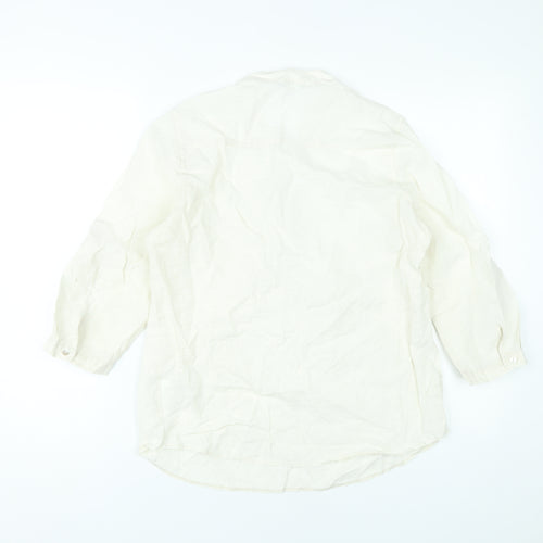 Marks and Spencer Women’s Ivory Linen Tunic Blouse UK 10