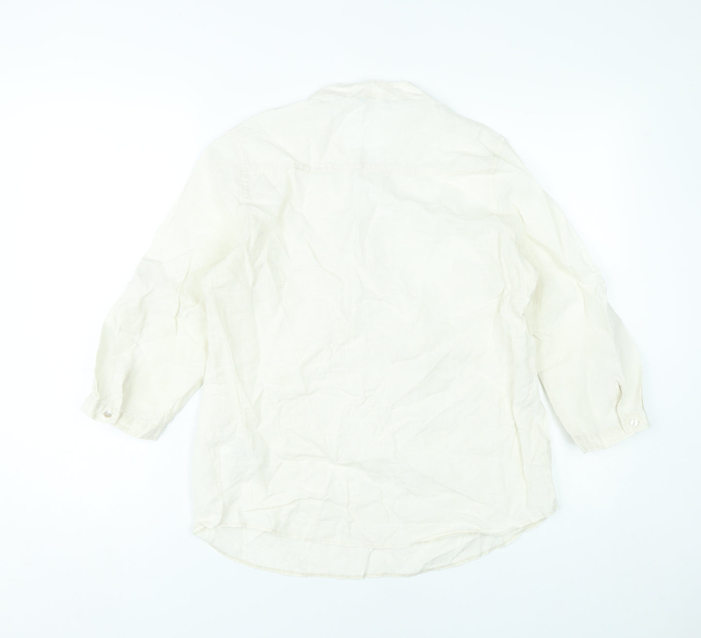 Marks and Spencer Women’s Ivory Linen Tunic Blouse UK 10