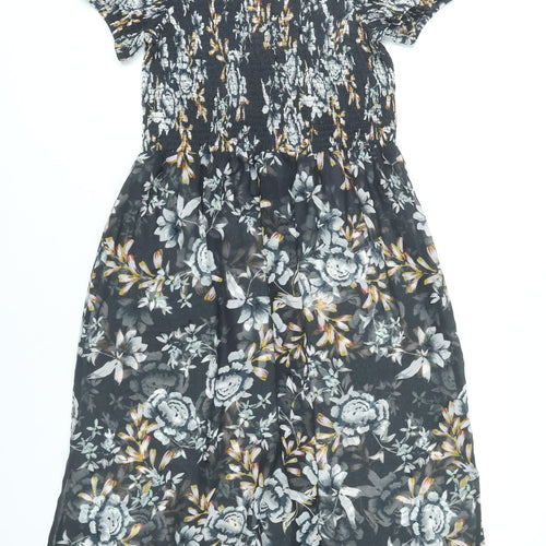 Boux Avenue Women’s Black Floral Midi A-Line Dress Size 10-12