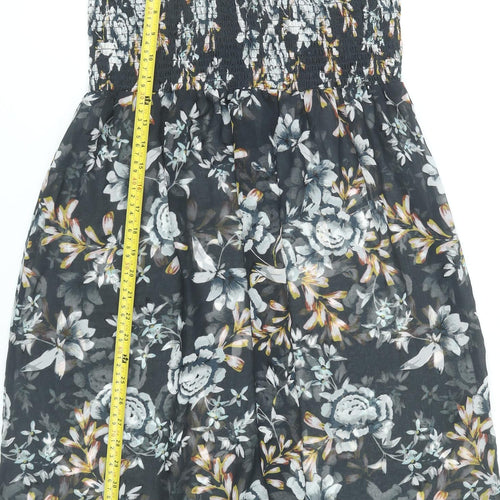Boux Avenue Women’s Black Floral Midi A-Line Dress Size 10-12