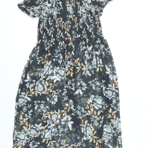 Boux Avenue Women’s Black Floral Midi A-Line Dress Size 10-12