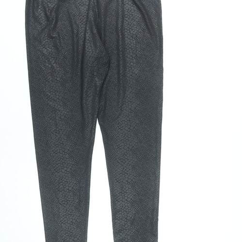 H&M Divided Women Black L Animal Print Stretch Leggings
