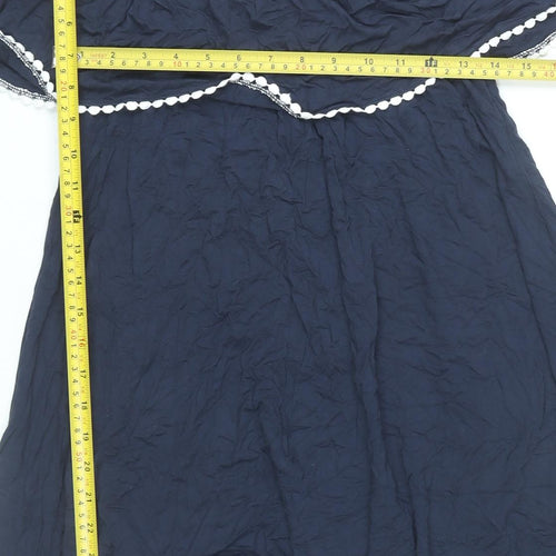 Marks and Spencer Women Blue Off Shoulder Skater Dress Size 12