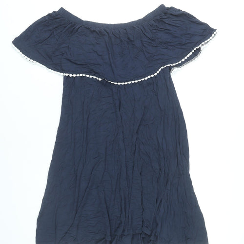 Marks and Spencer Women Blue Off Shoulder Skater Dress Size 12