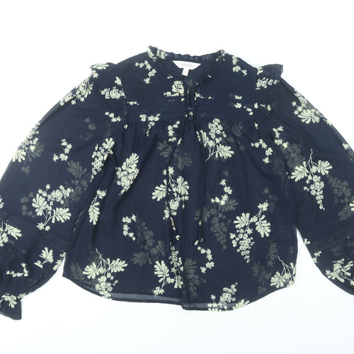 Marks and Spencer Women’s Blue Floral Blouse Size 6 Tunic Style