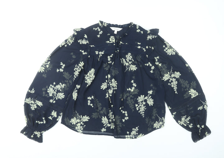 Marks and Spencer Women’s Blue Floral Blouse Size 6 Tunic Style