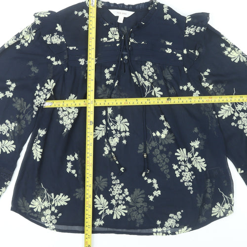 Marks and Spencer Women’s Blue Floral Blouse Size 6 Tunic Style