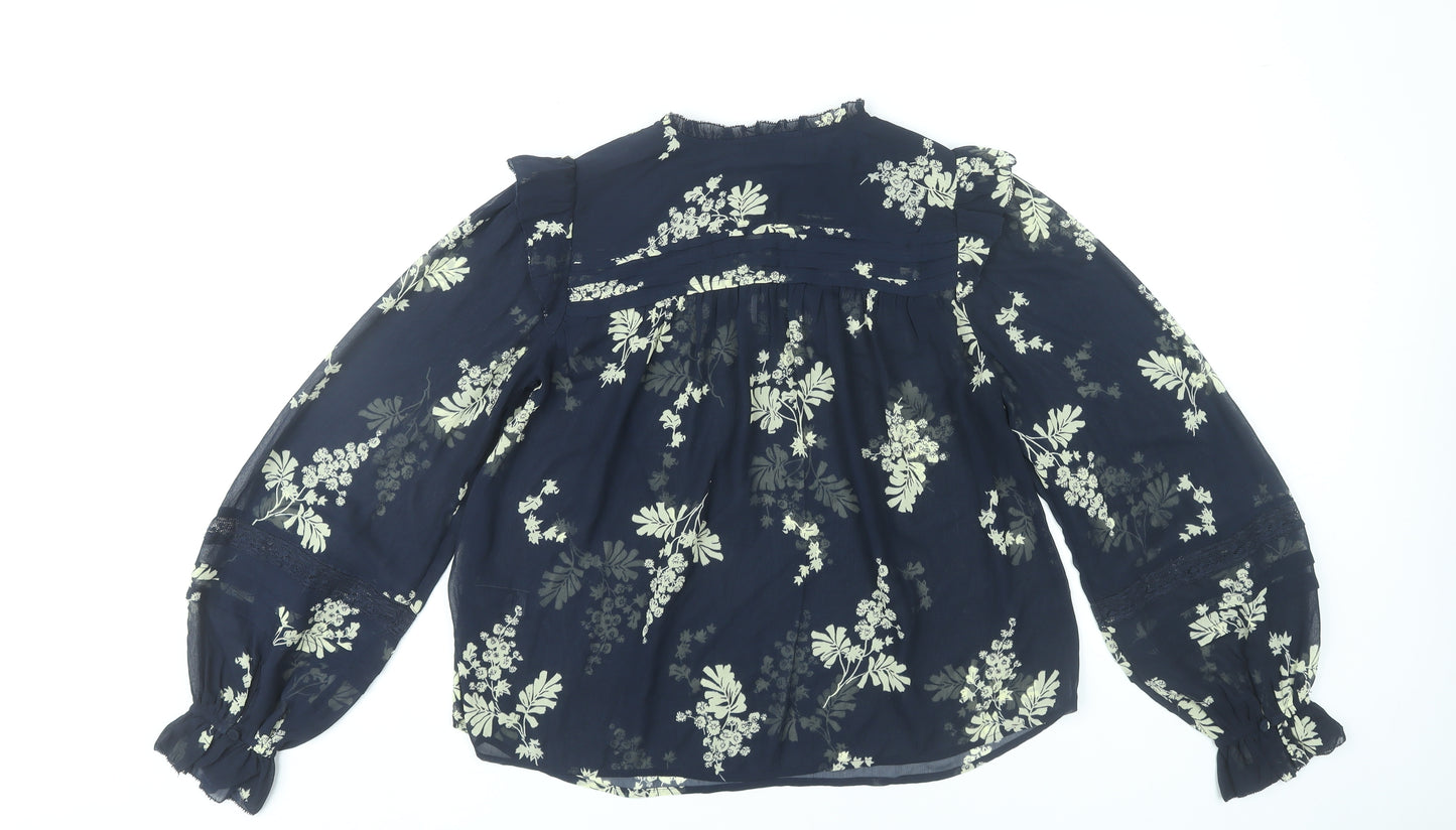 Marks and Spencer Women’s Blue Floral Blouse Size 6 Tunic Style