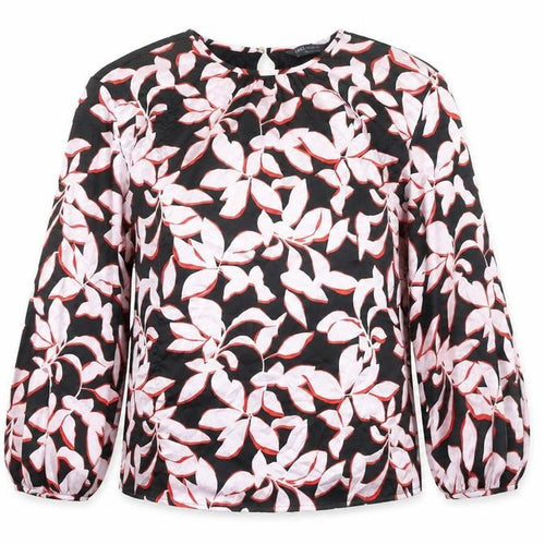 Marks and Spencer Women’s Black Floral Blouse Size 8 Long Sleeve
