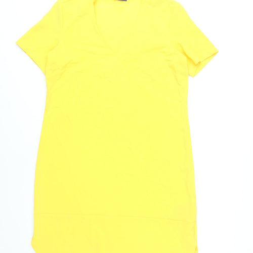 Marks and Spencer Women’s Yellow Size 12 V-Neck T-Shirt Dress