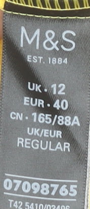 Marks and Spencer Women’s Yellow Size 12 V-Neck T-Shirt Dress