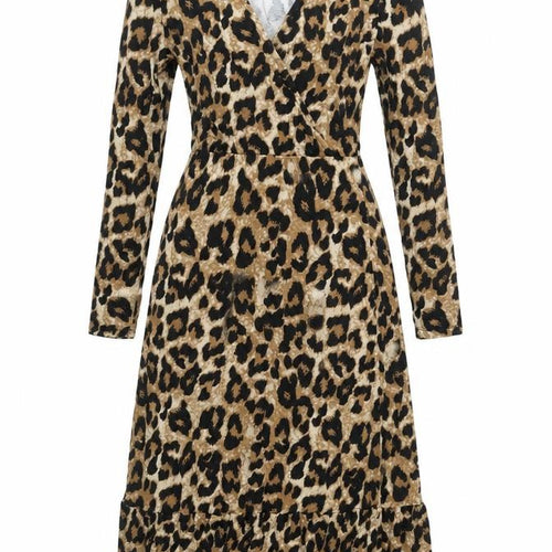 Marks and Spencer Women’s Brown Leopard Print Midi Wrap Dress Size 6